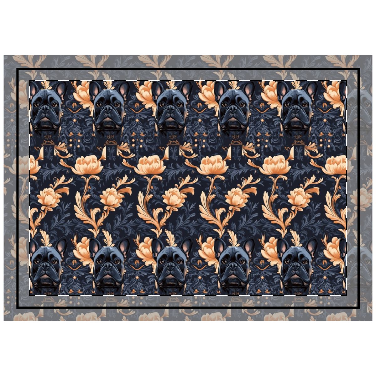 Midnight Frenchie Elegance Throw Pillow