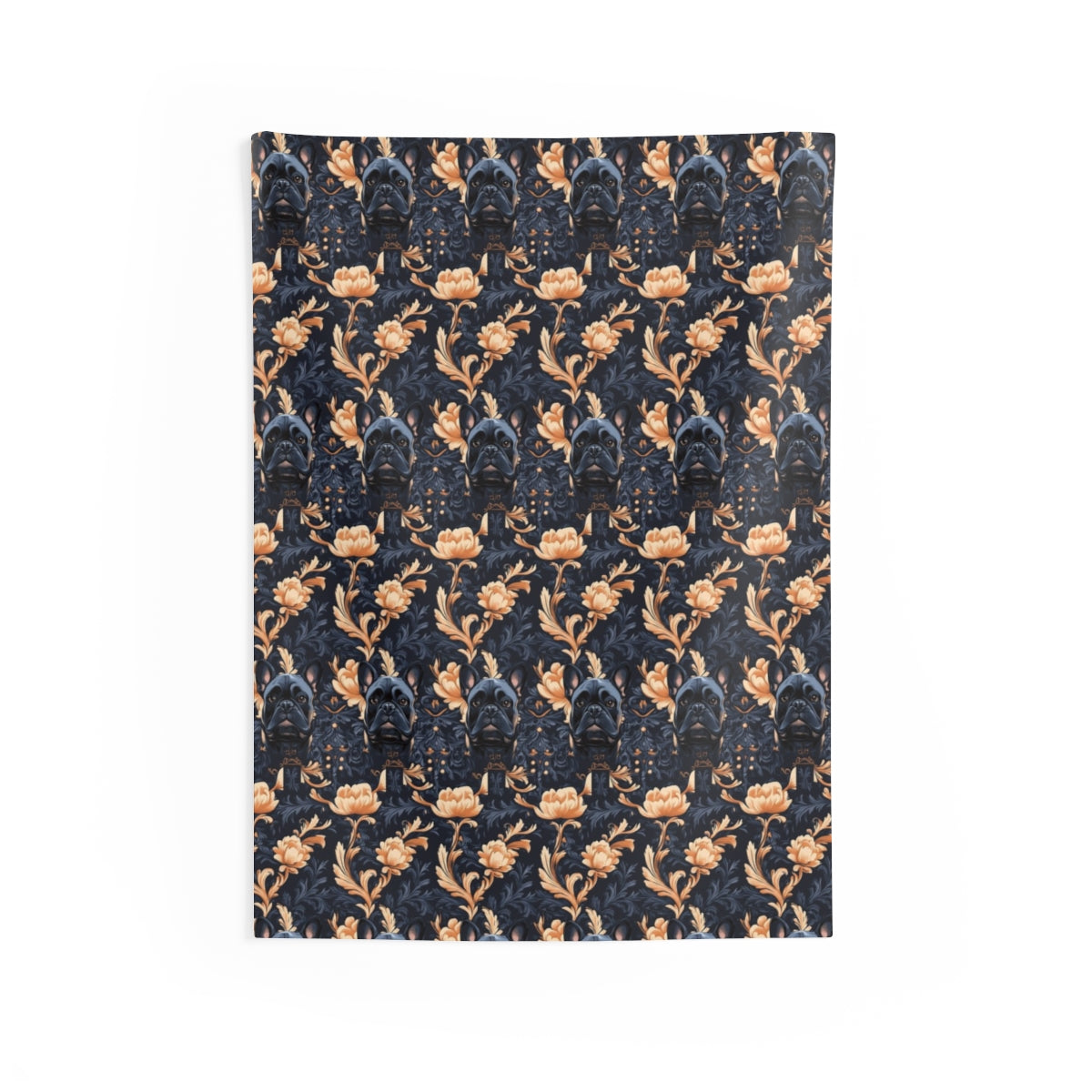 Midnight Frenchie Elegance Wall Tapestry
