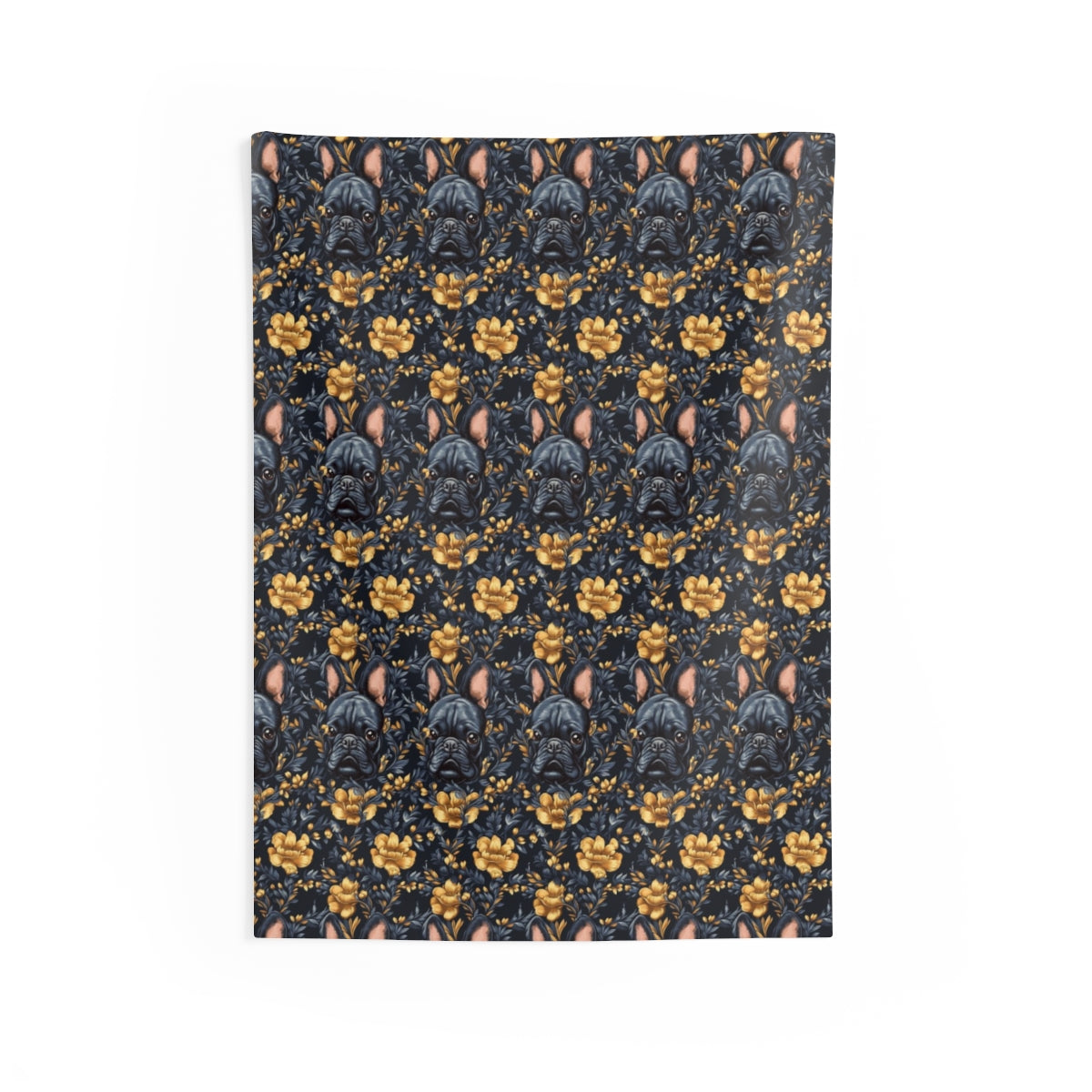Midnight Garden Frenchies Wall Tapestry