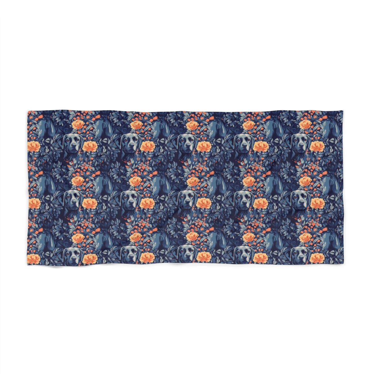 Midnight Garden Labradors Beach Towel