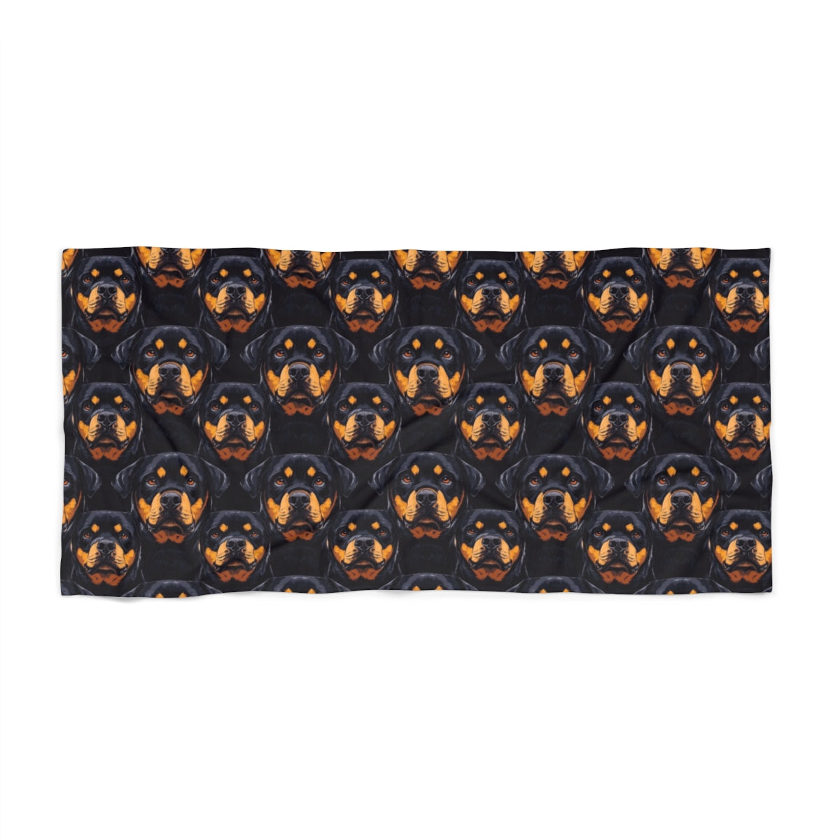 Midnight Guardian Rottweilers Beach Towel