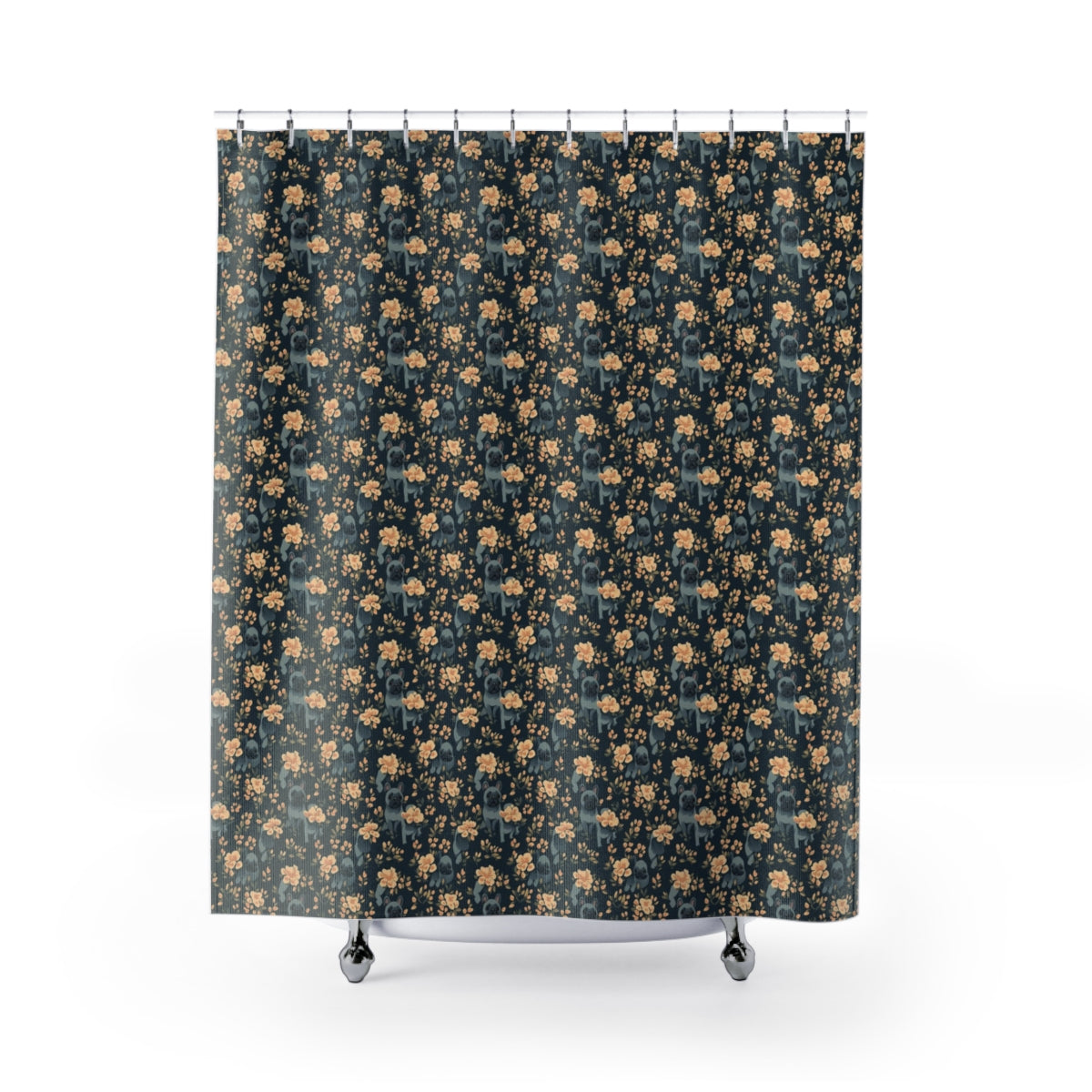 Moonlit Garden French Bulldogs Shower Curtain