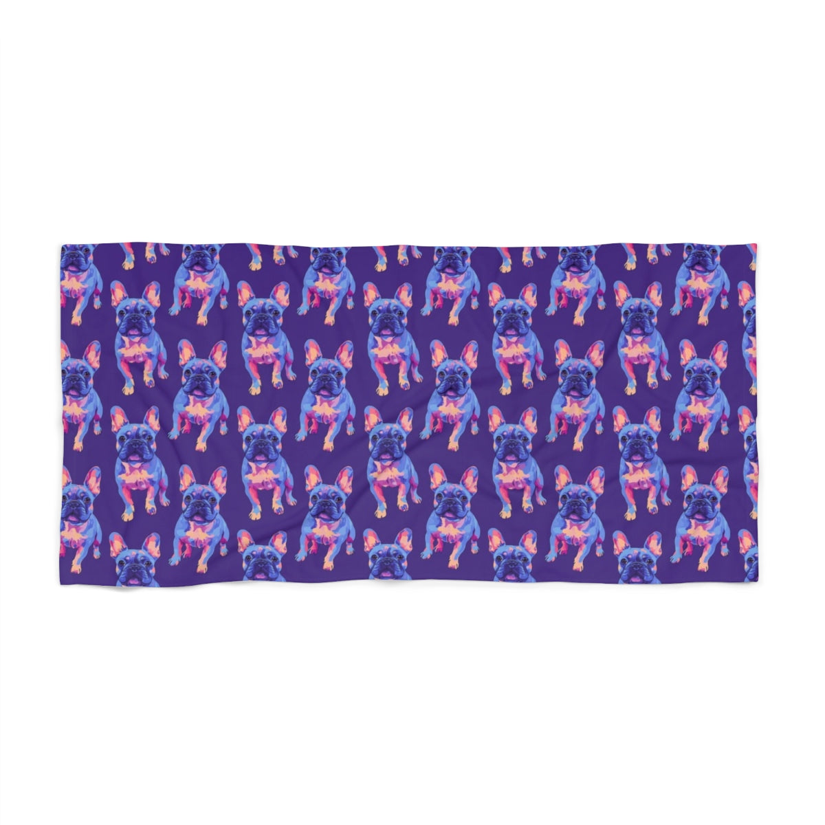 Neon Dreams Frenchies Beach Towel