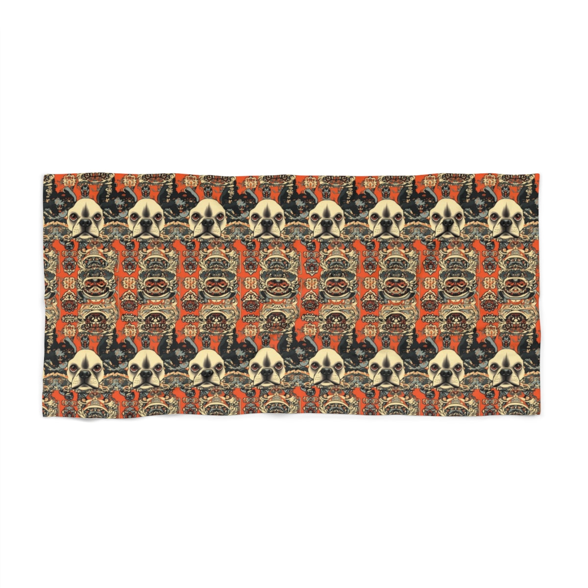Ornamental Frenchie Tapestry Beach Towel