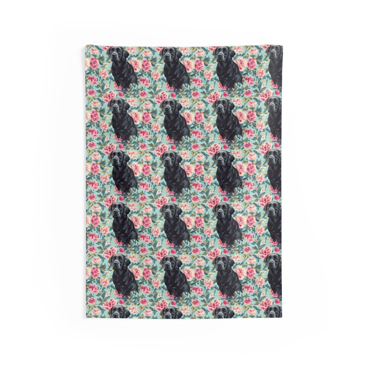 Peony Garden Labradors Wall Tapestry