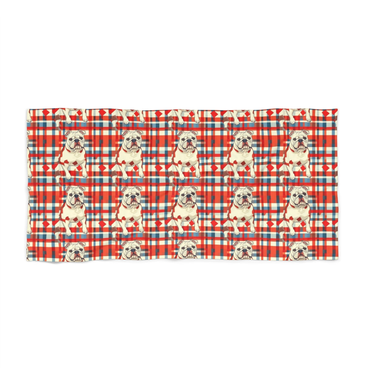 Picnic Paws Plaid Beach Towel