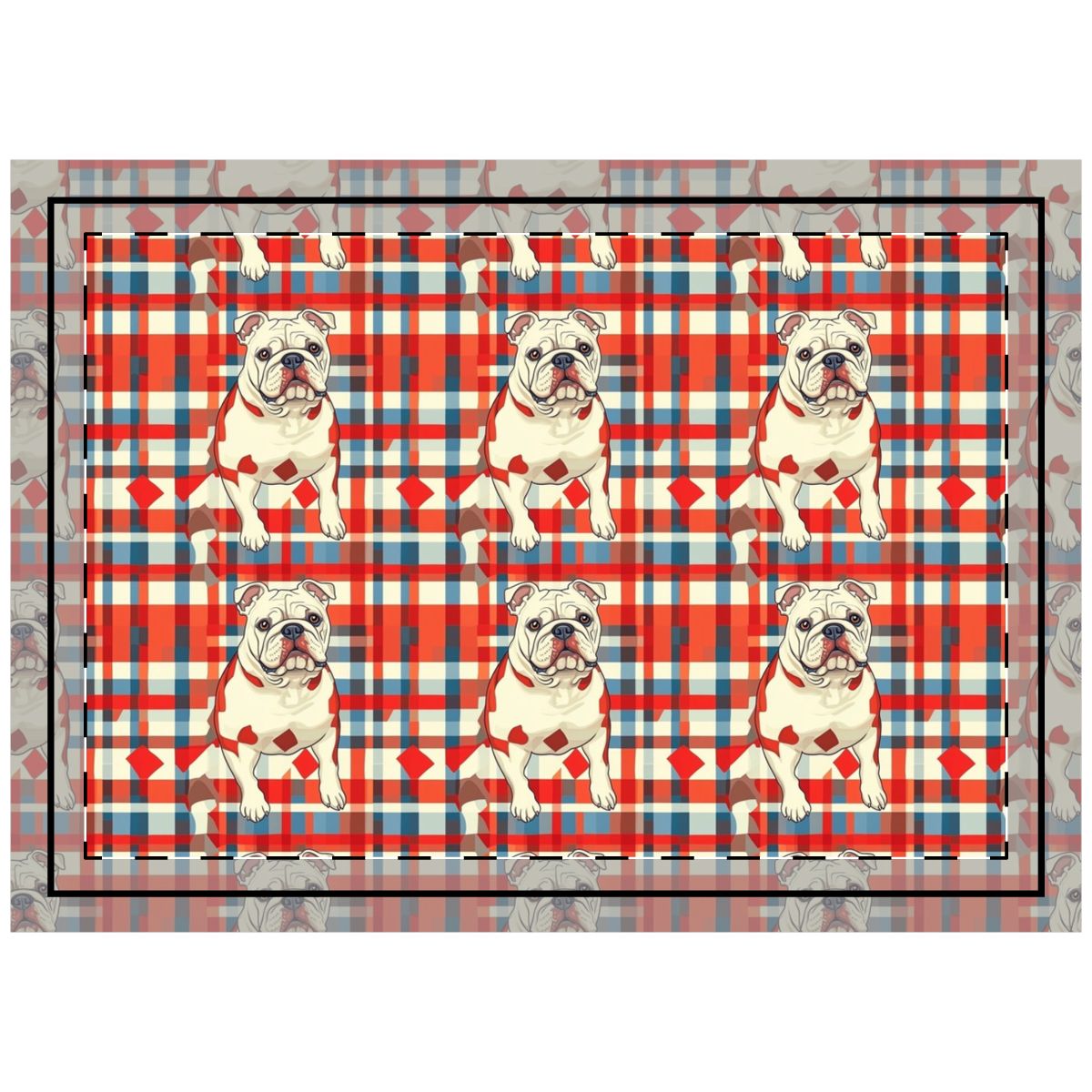 Picnic Paws Plaid Throw Pillow