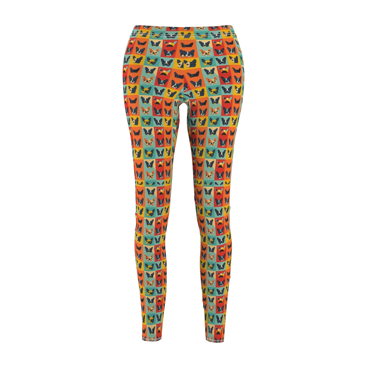 Rainbow Frenchie Grid Leggings