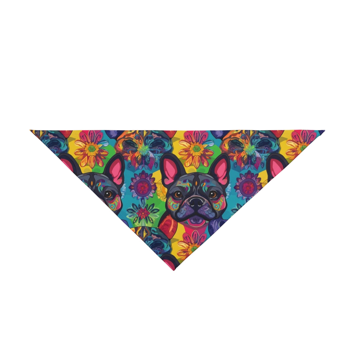 Rainbow Kaleidoscope Frenchies Pet Bandana