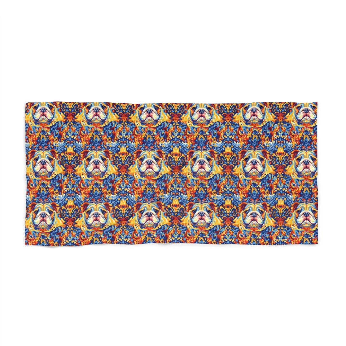 Royal Baroque Bulldog Beach Towel
