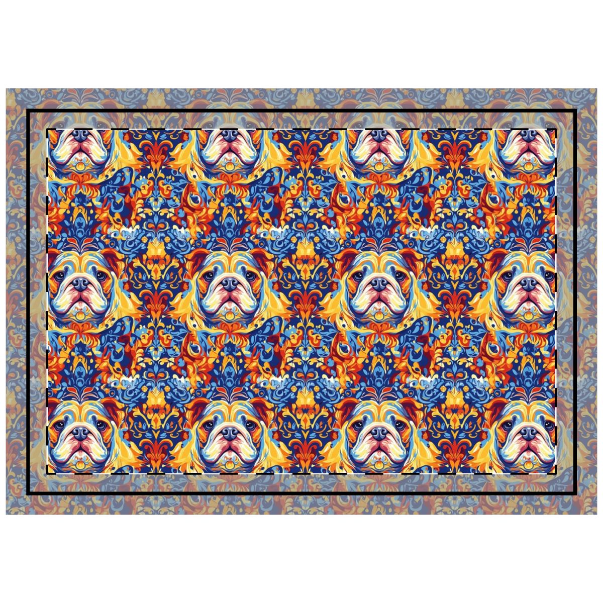 Royal Baroque Bulldog Throw Pillow