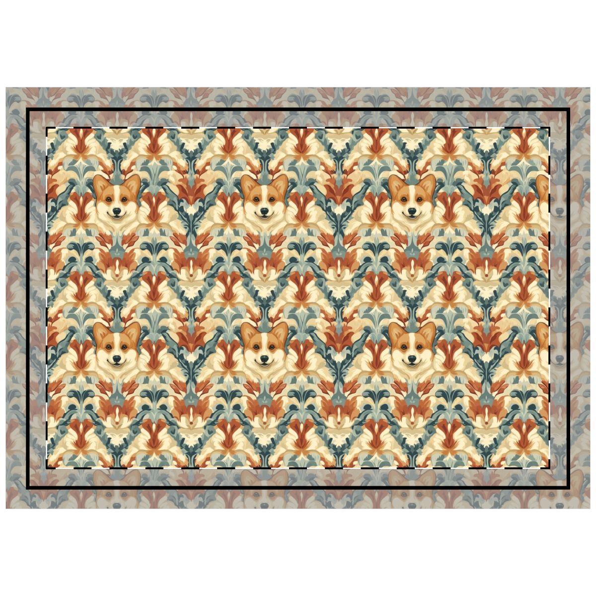 Royal Tapestry Corgis Throw Pillow