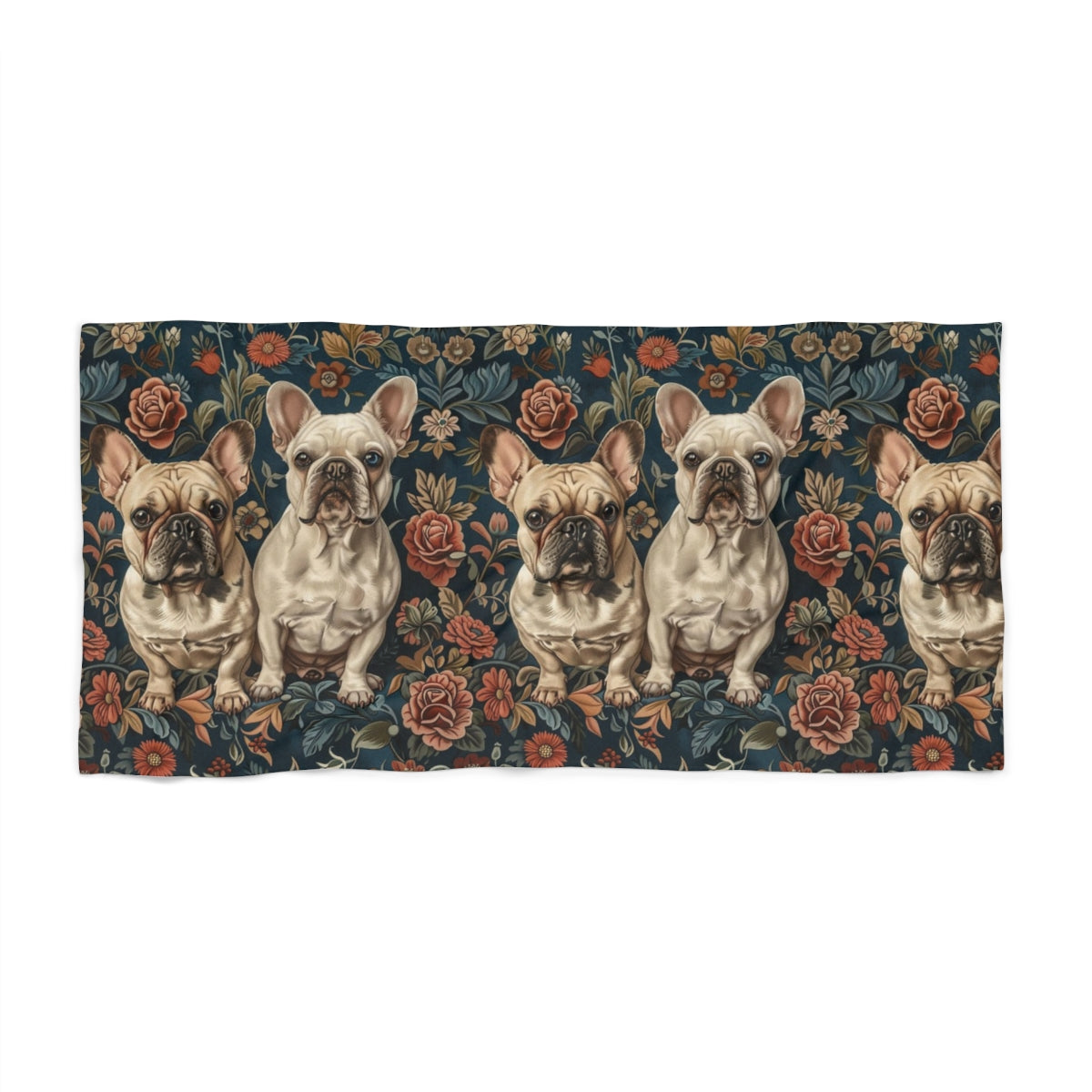 Teal Frenchie Dreams Beach Towel