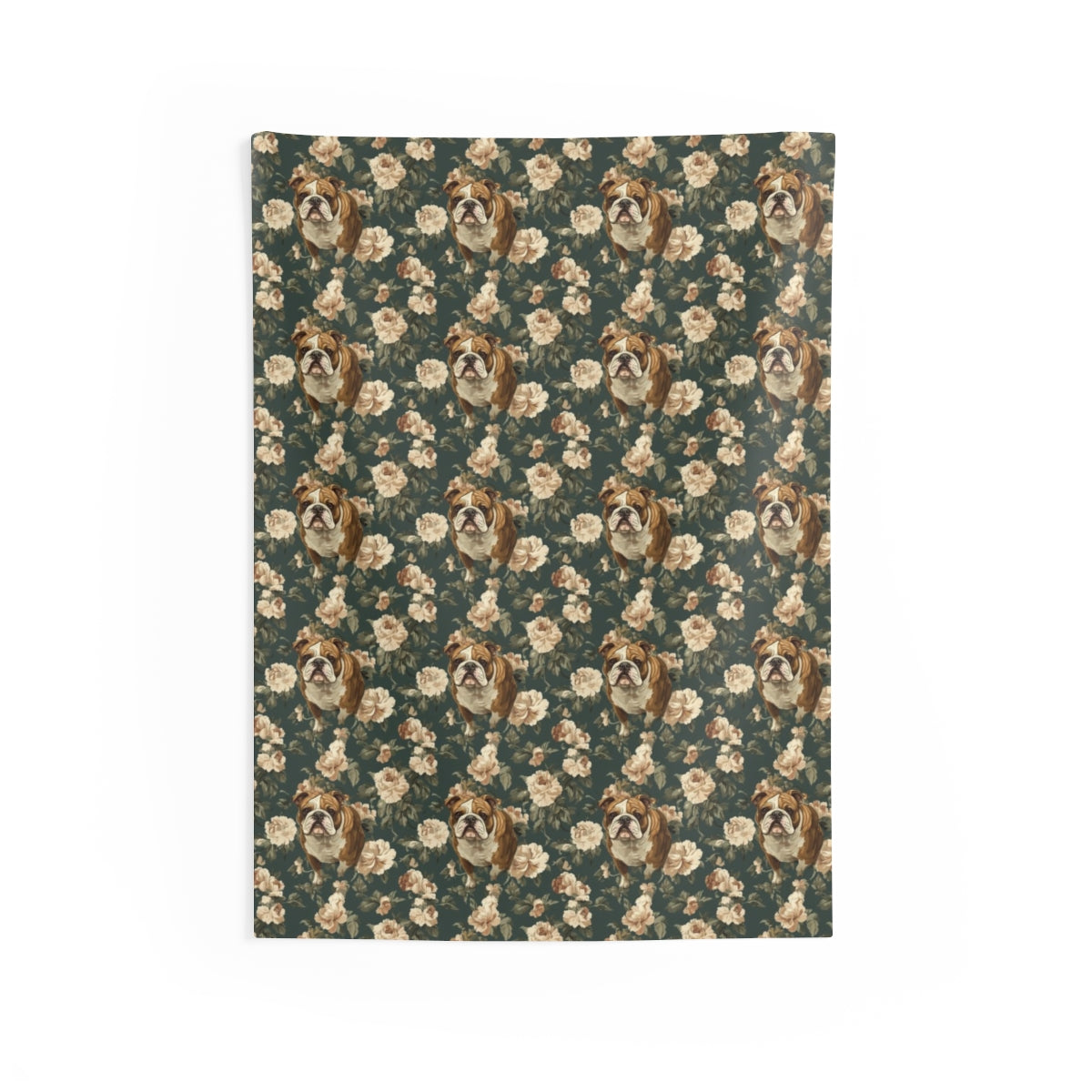 Teal Garden Bulldogs Wall Tapestry