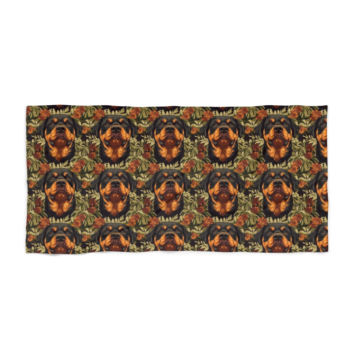 Tropical Sunset Rottweilers Beach Towel