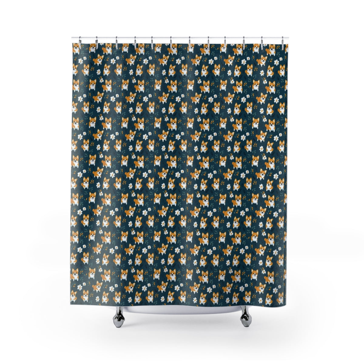 Twilight Garden Corgis Shower Curtain