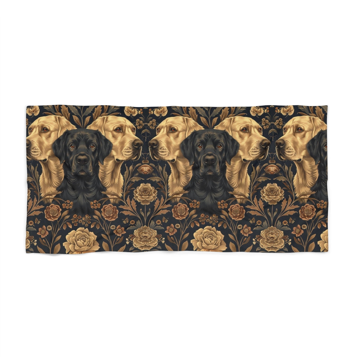 Victorian Garden Labs Beach Towel