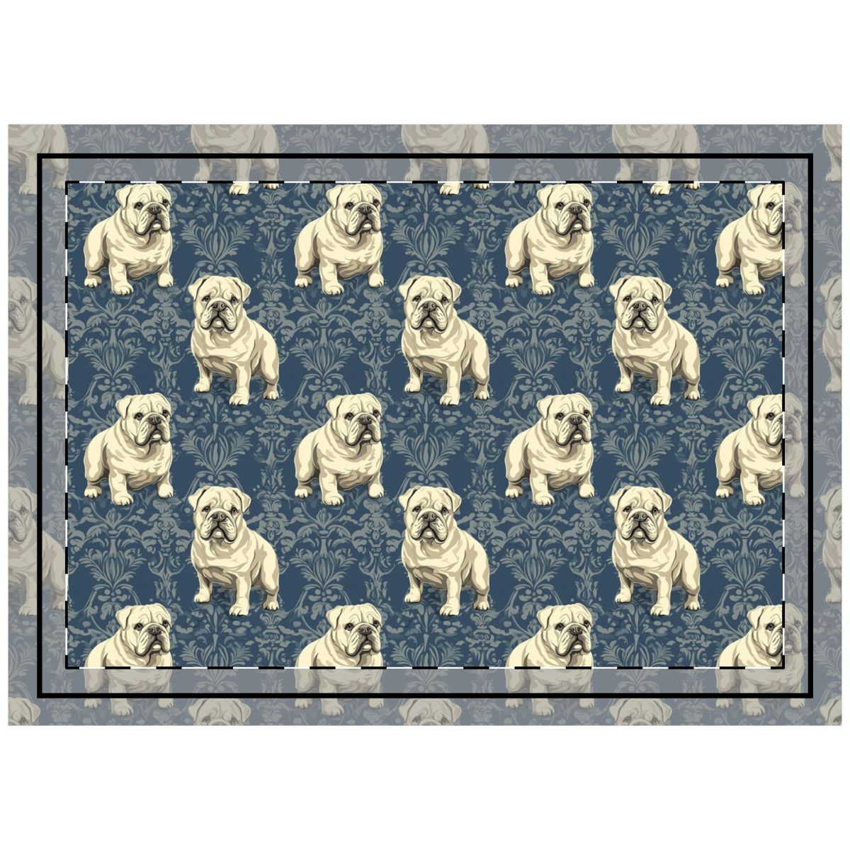 Victorian Manor Bulldogs Throw Pillow