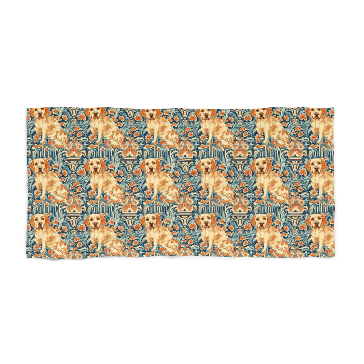 William Morris Golden Retriever Beach Towel