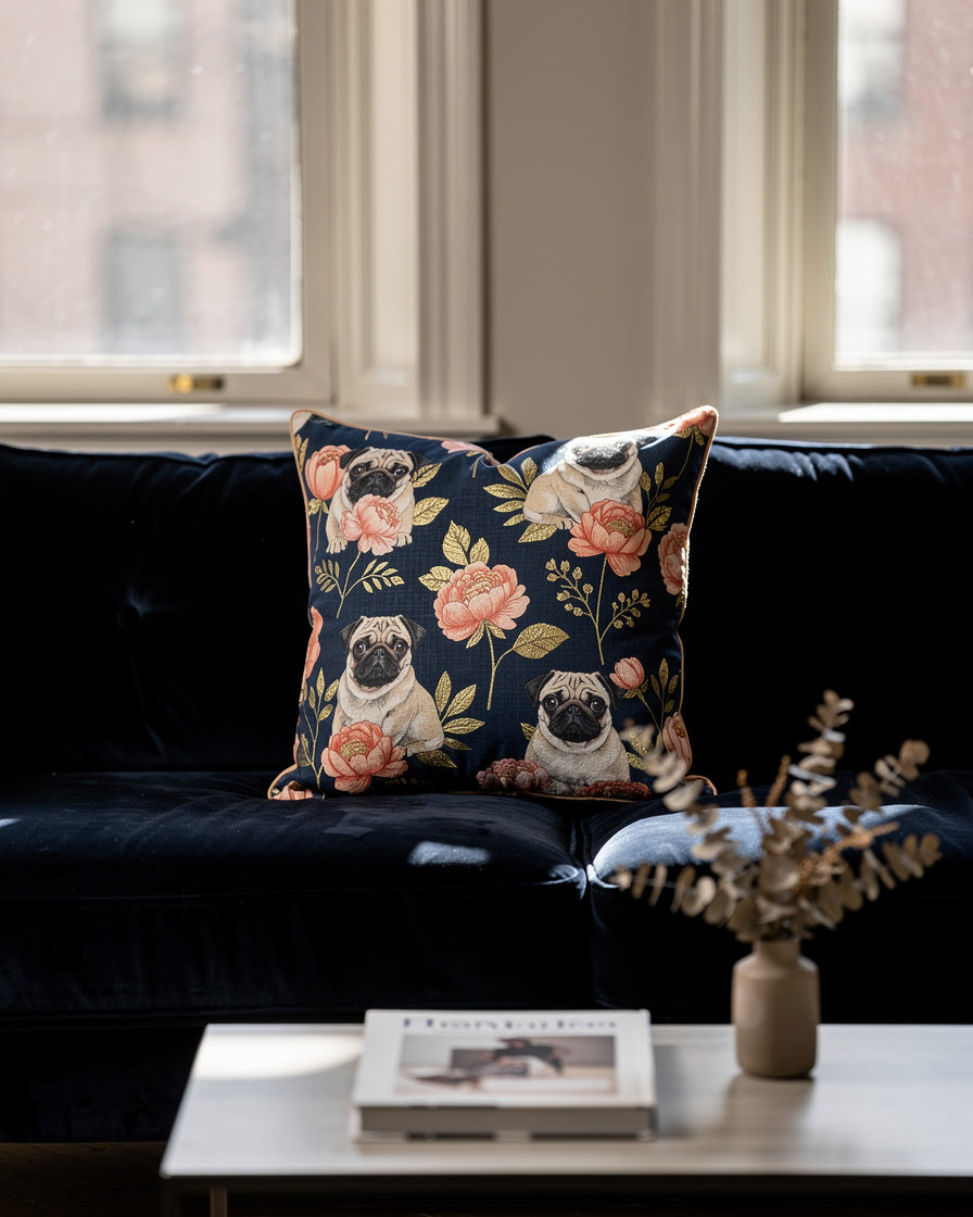 Fur and Whisker - Autumn Bloom Pugs