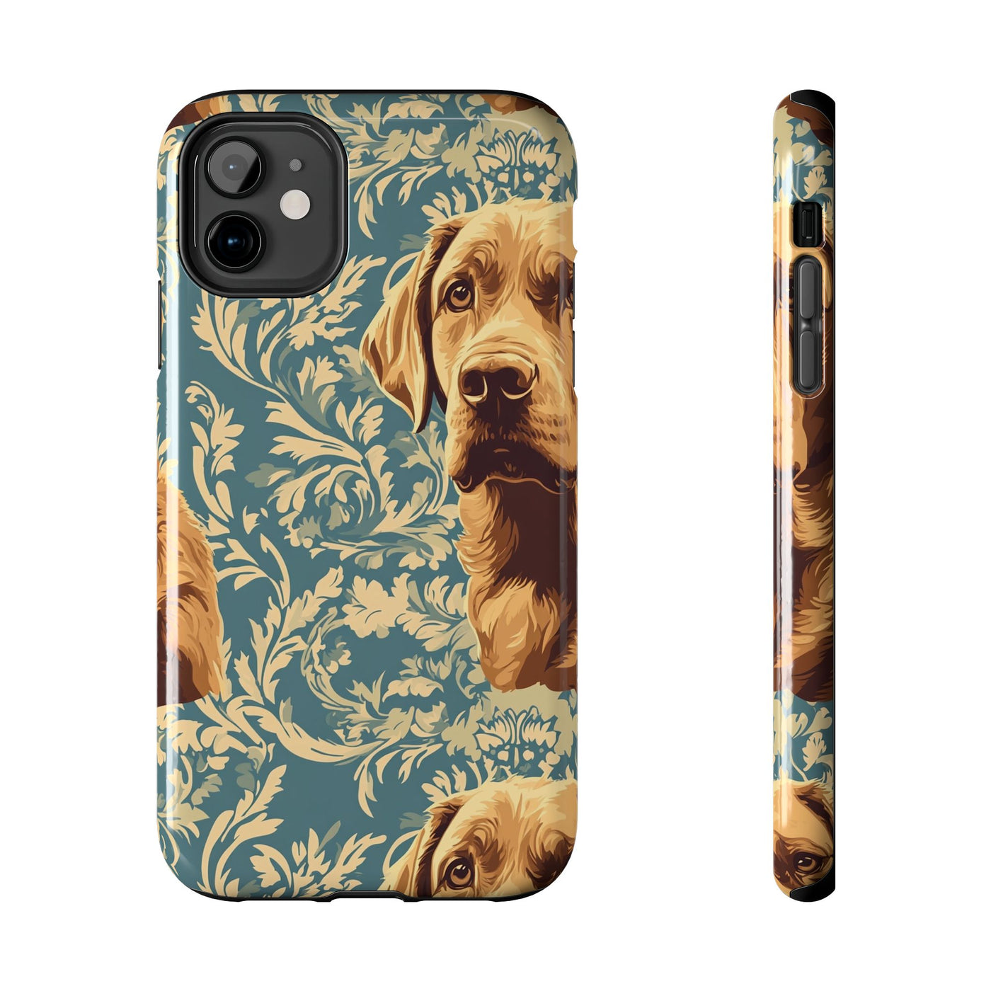 Baroque Teal Labradors Phone Case