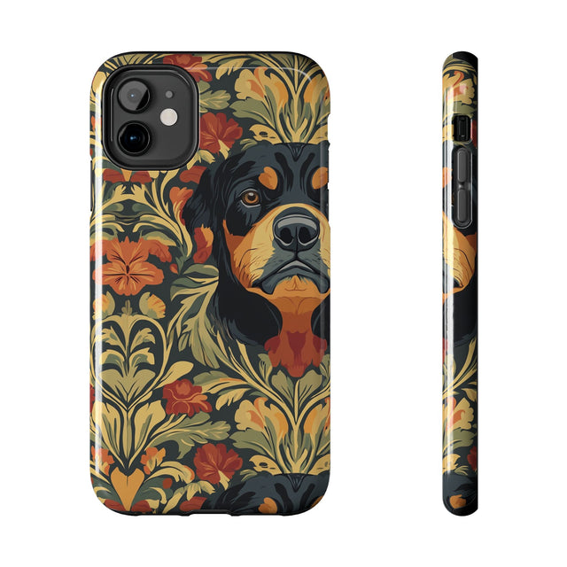 Autumn Damask Rottweilers Phone Case
