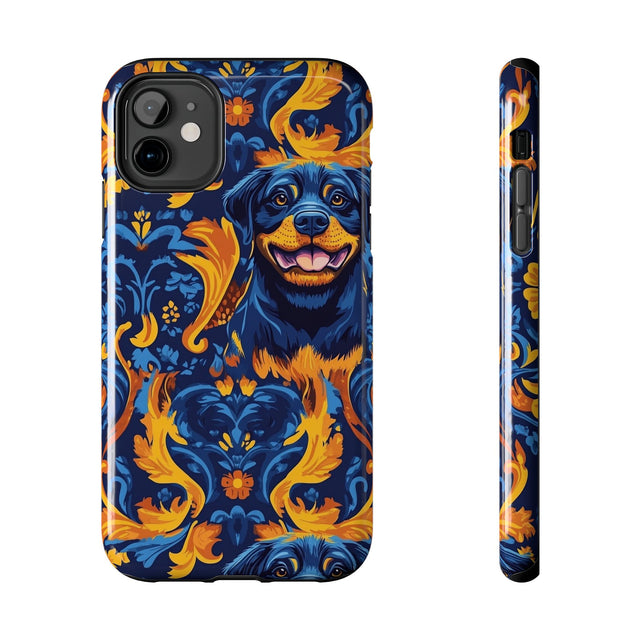 Navy Baroque Rottweilers Phone Case