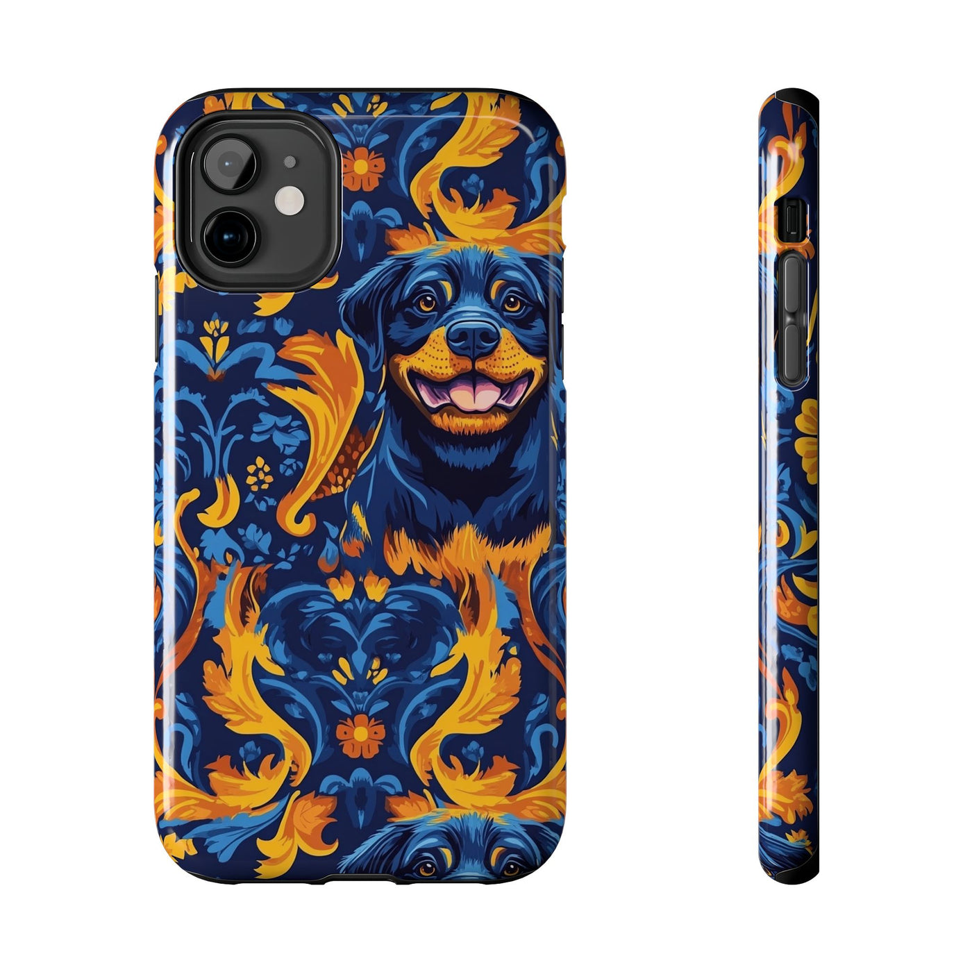 Navy Baroque Rottweilers Phone Case