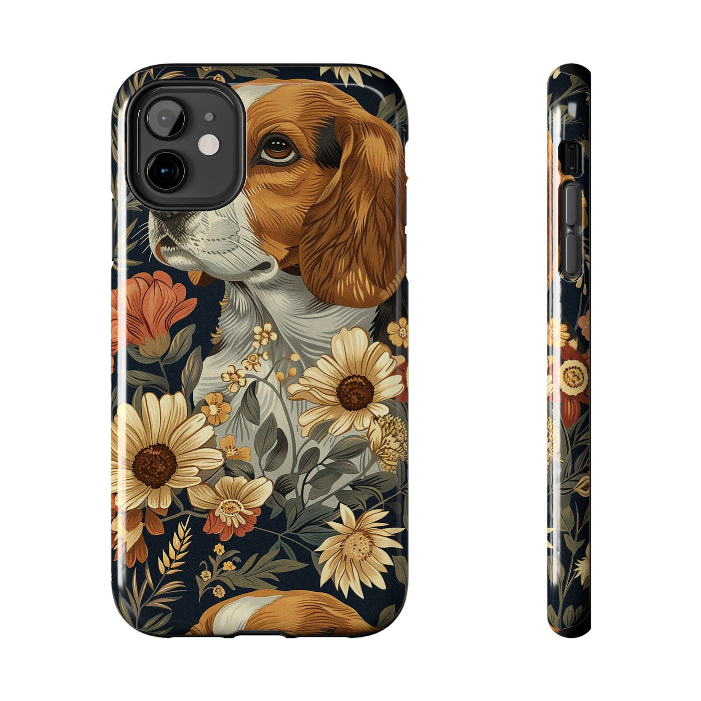 Navy Bloom Beagles Phone Case