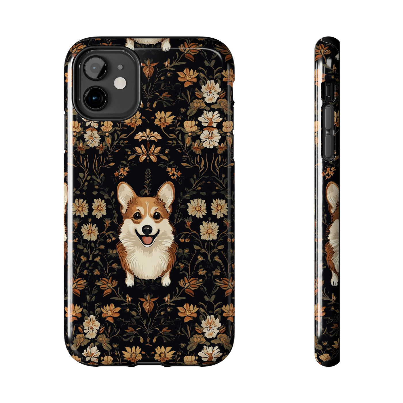 Charcoal Autumn Corgis Phone Case
