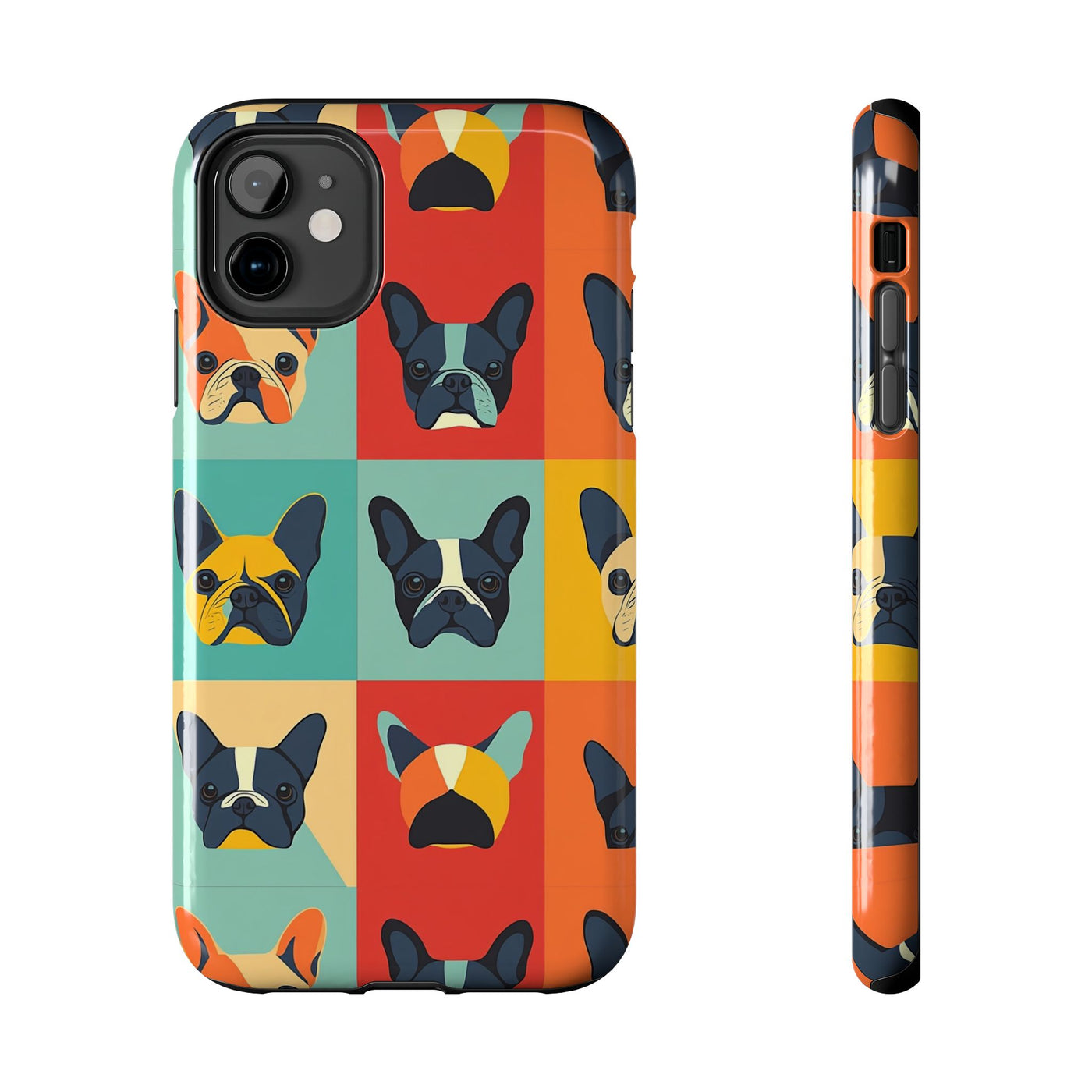 Rainbow Frenchie Grid Phone Case