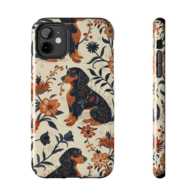 Victorian Garden Dachshunds Phone Case