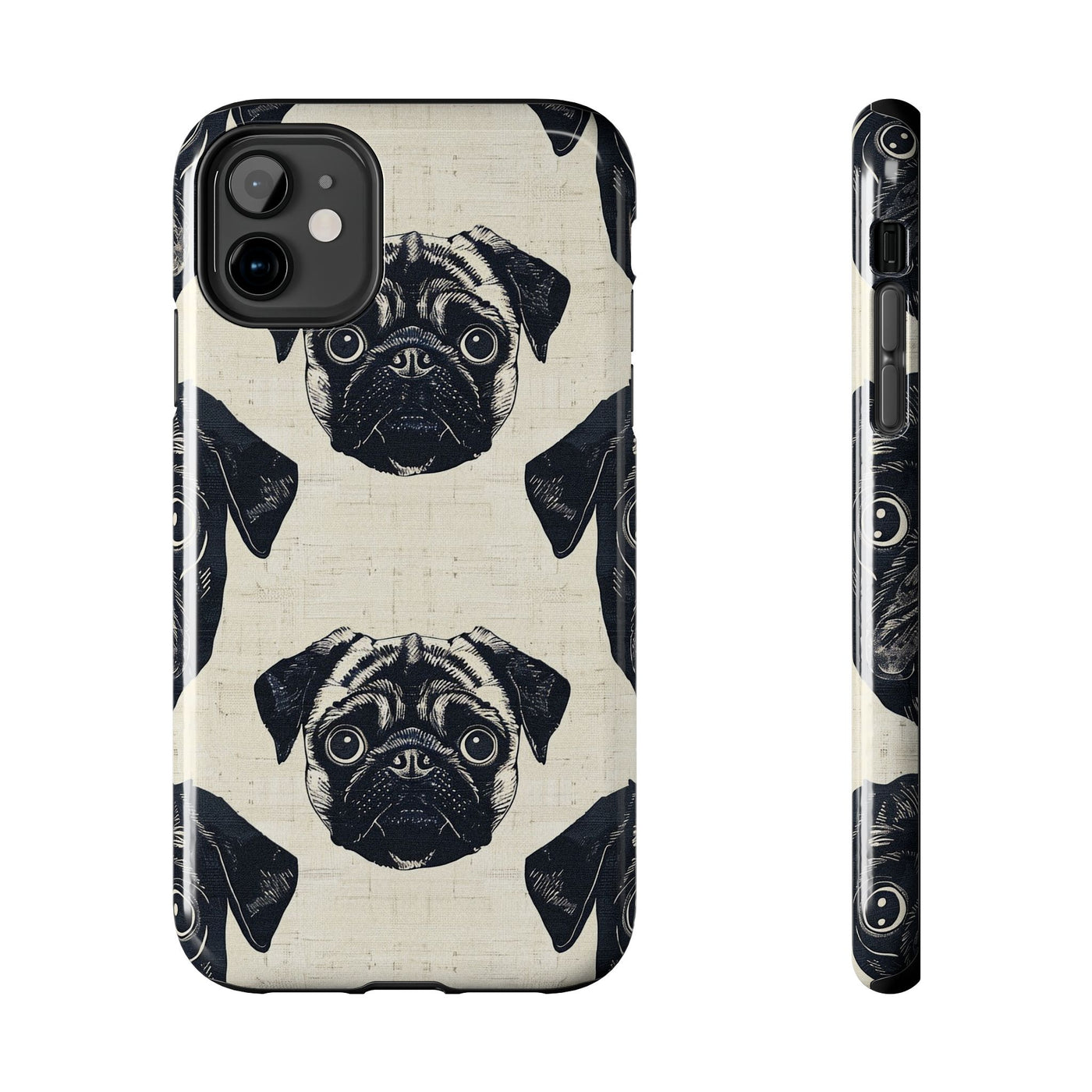 Woodcut Pug Society Phone Case