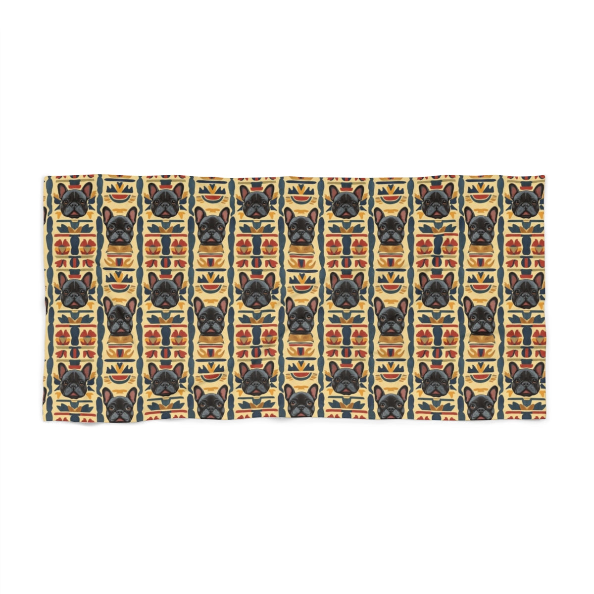 Ancient Egyptian Frenchies Beach Towel