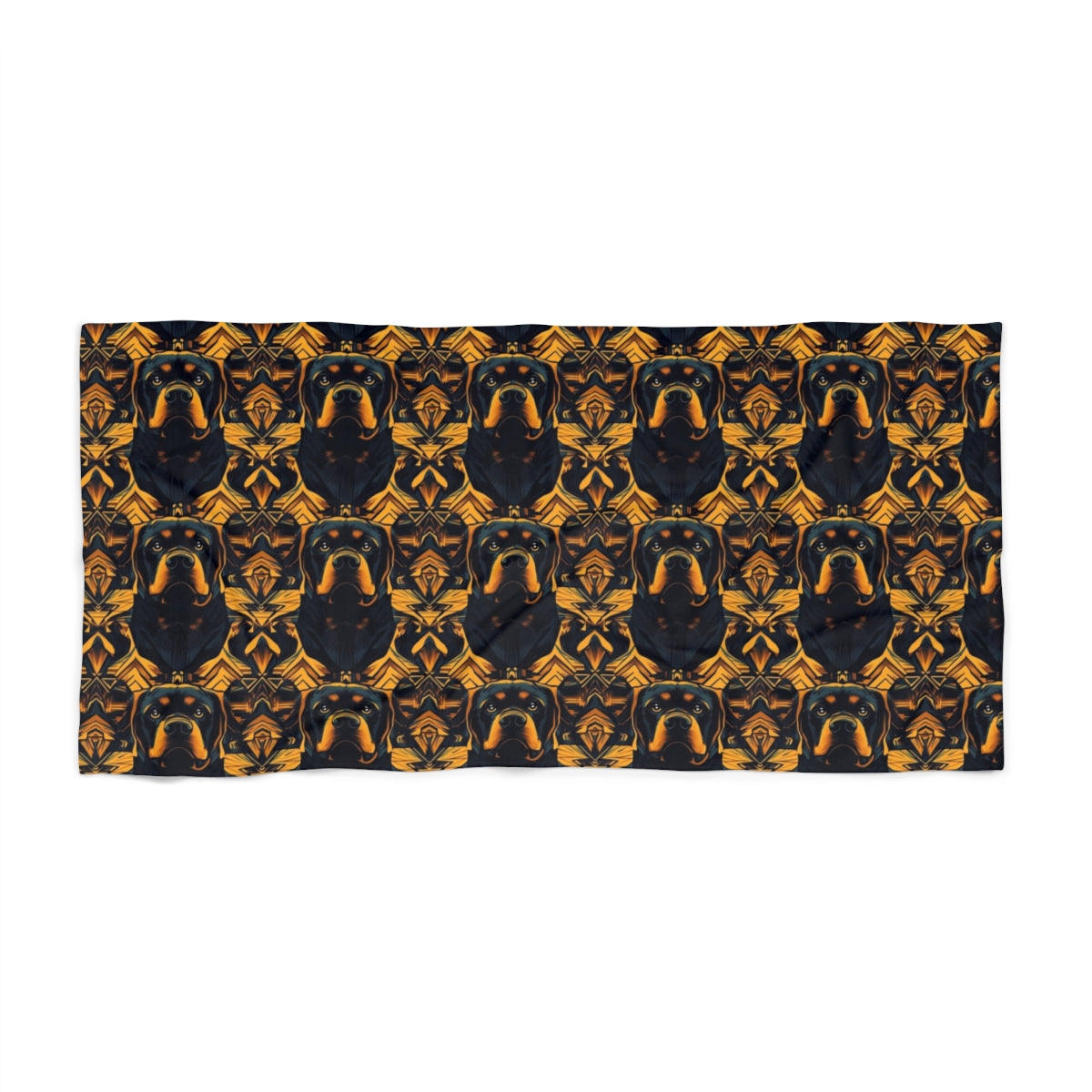 Art Deco Rottweiler Royalty Beach Towel