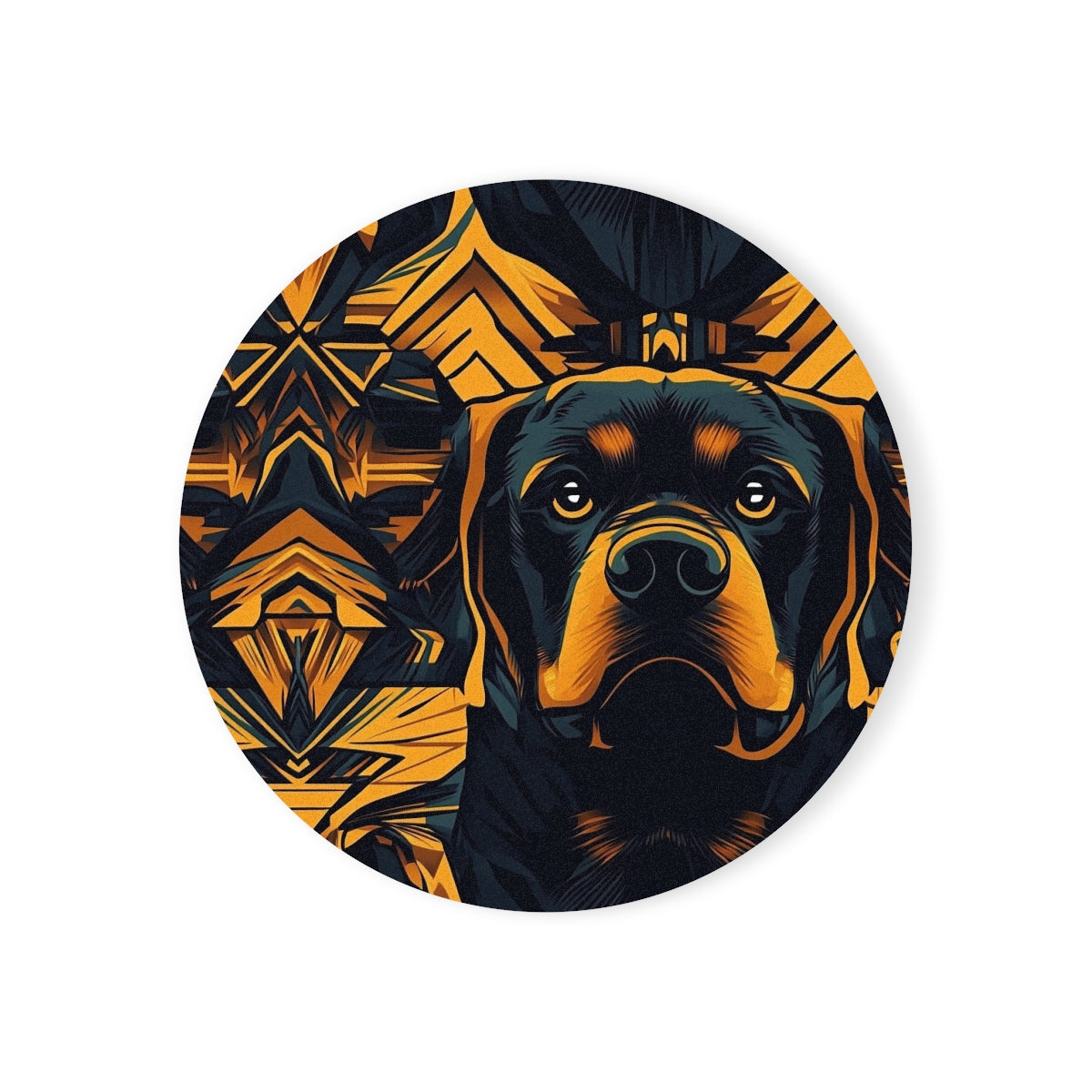Art Deco Rottweiler Royalty Coasters