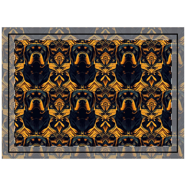 Art Deco Rottweiler Royalty Throw Pillow