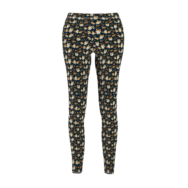 Autumn Bloom Corgis Leggings