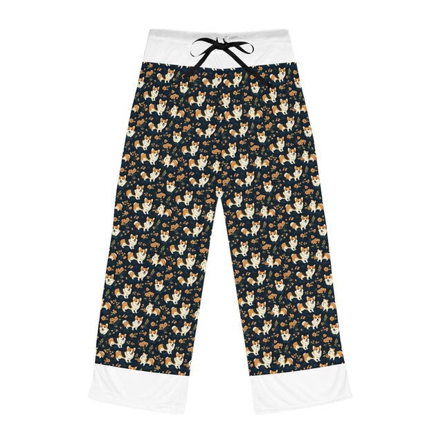 Autumn Bloom Corgis Pajama Pants