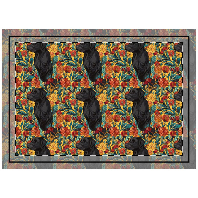 Autumn Bloom Labrador Throw Pillow