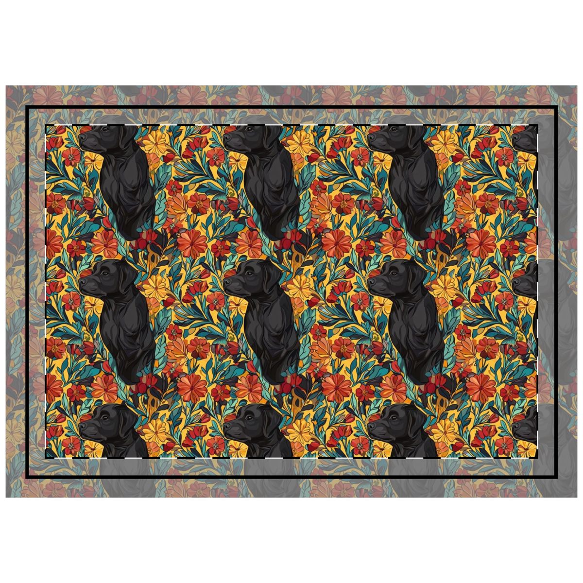Autumn Bloom Labrador Throw Pillow