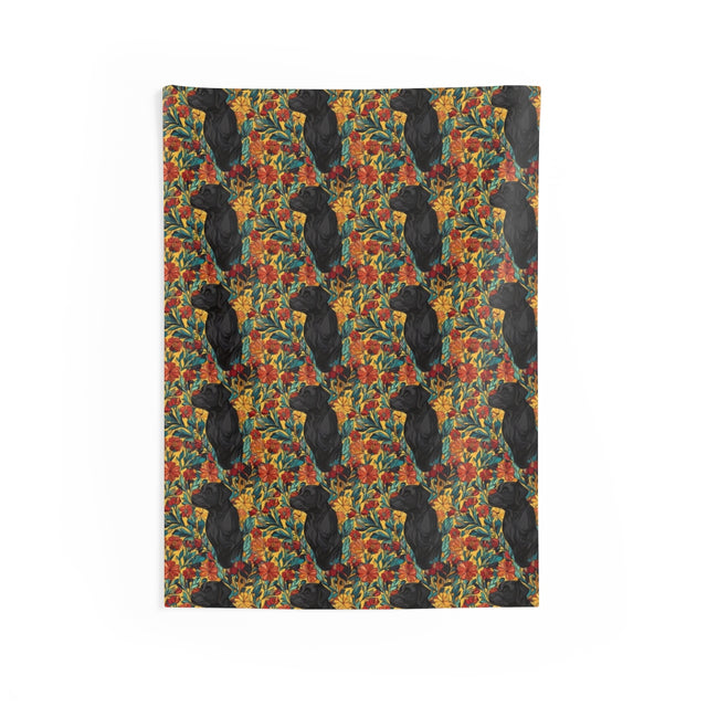 Autumn Bloom Labrador Wall Tapestry