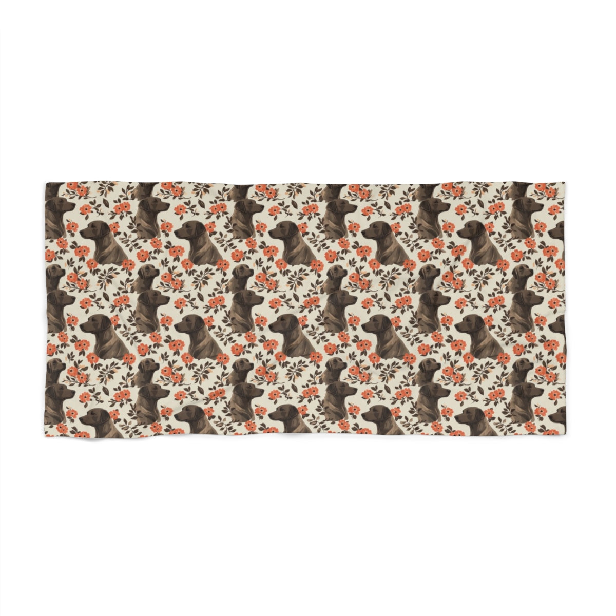 Autumn Bloom Labradors Beach Towel