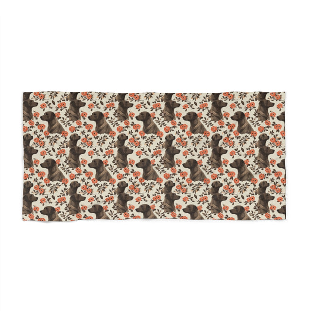 Autumn Bloom Labradors Beach Towel