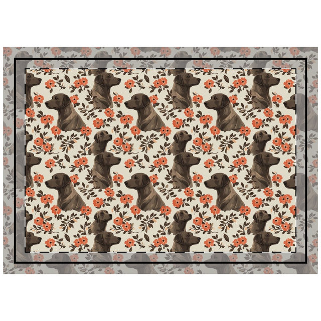 Autumn Bloom Labradors Throw Pillow