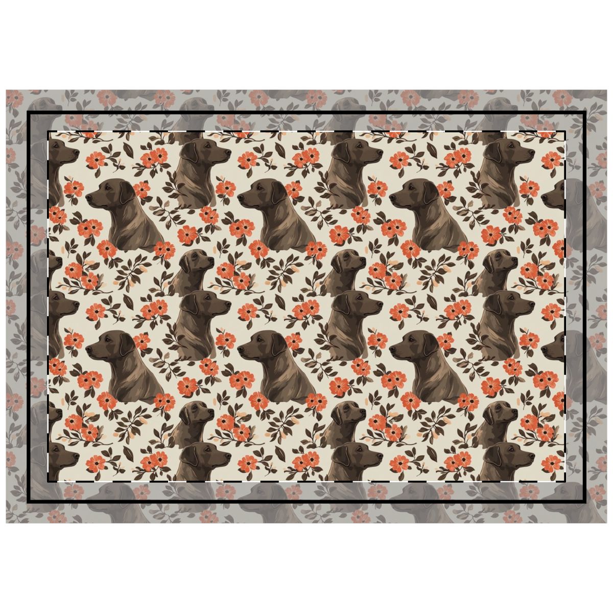Autumn Bloom Labradors Throw Pillow