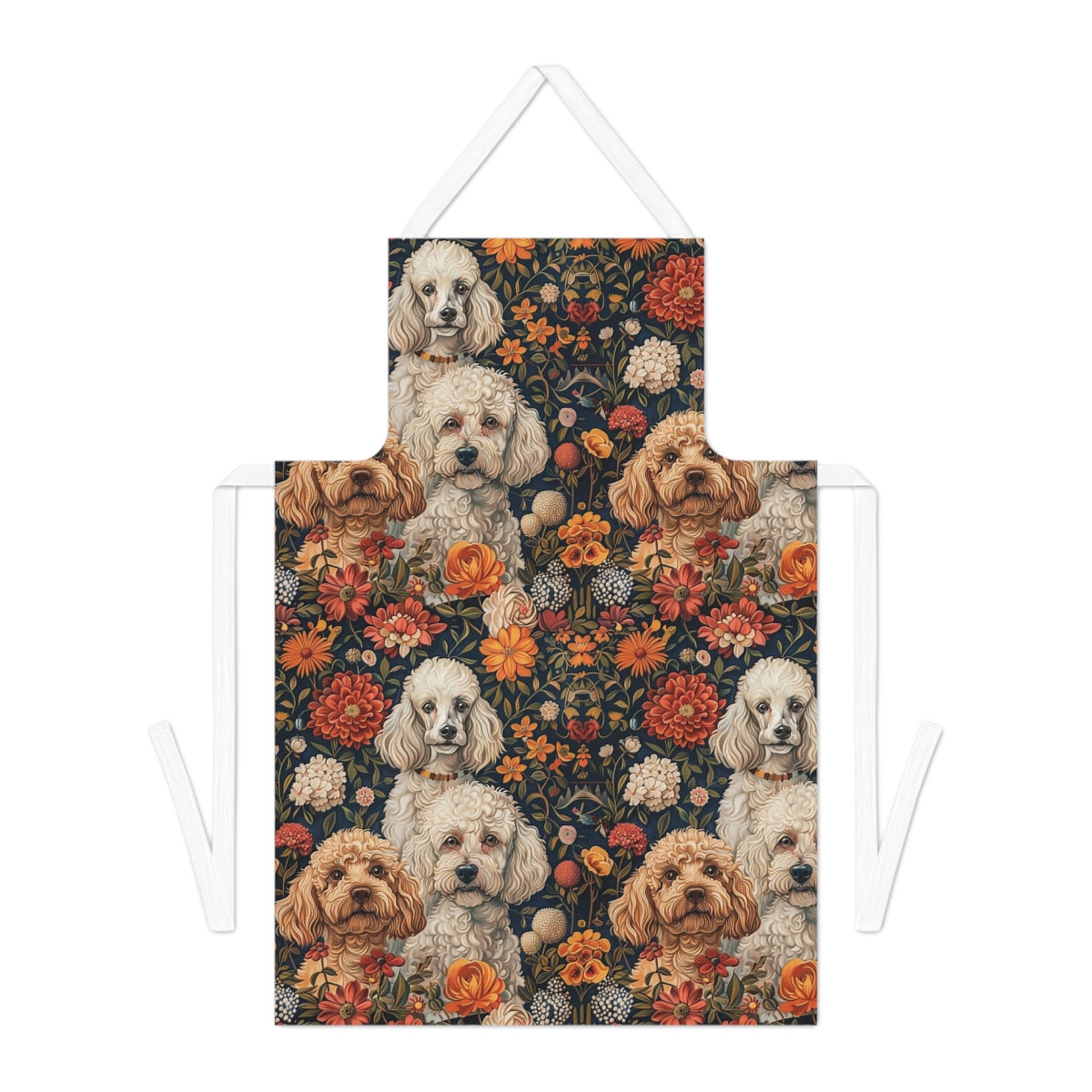 Autumn Bloom Poodles Apron