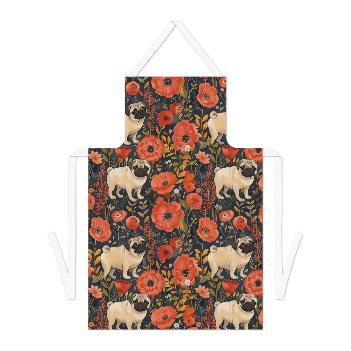 Autumn Bloom Pugs Apron
