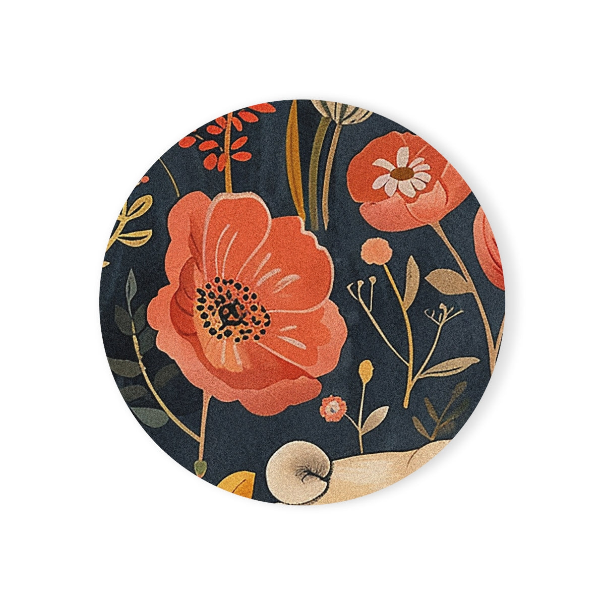 Autumn Bloom Pugs Coasters
