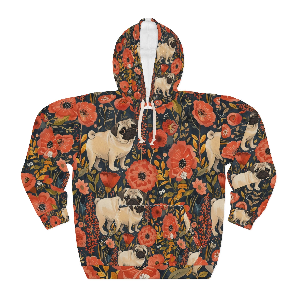 Autumn Bloom Pugs Hoodie